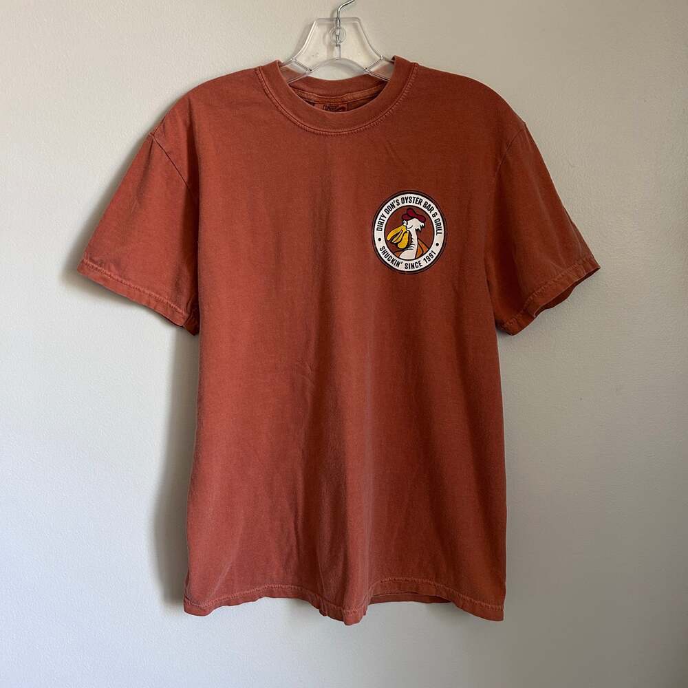 Comfort Colors Burnt Orange Dirty Dons Bar Cotton Crewneck T Shirt Size Medium